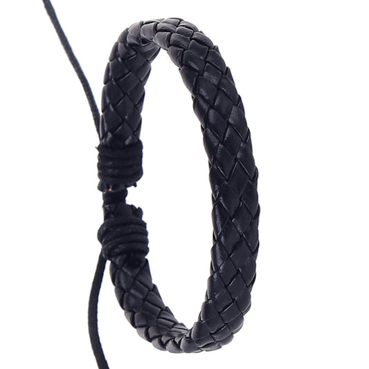 Vintage Men's Braided Leather Hand Rope Bracelet