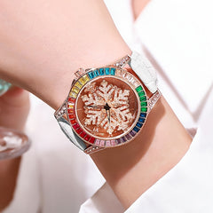 Alloy Rotating Snowflake Quartz Watch for Kids