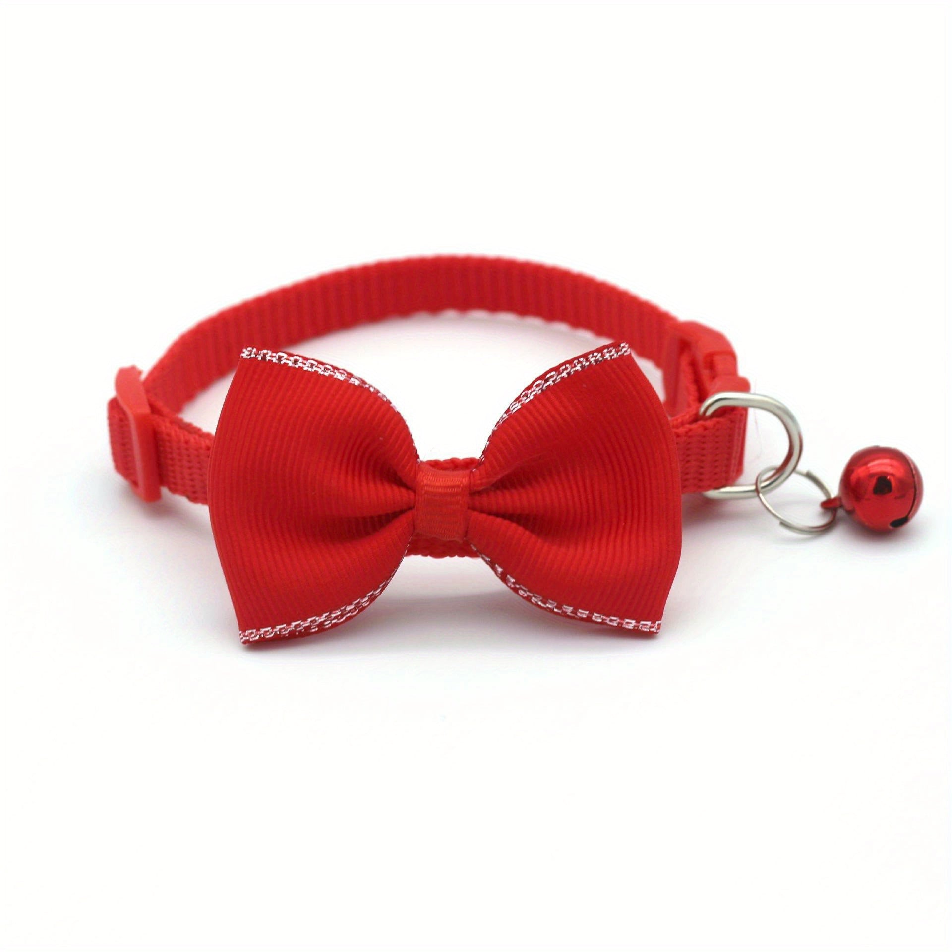 Stylish Bow & Bell Decor Pet Collar