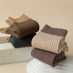Colorblock Crew Socks 7 Pairs Women's Mid Tube Stockings