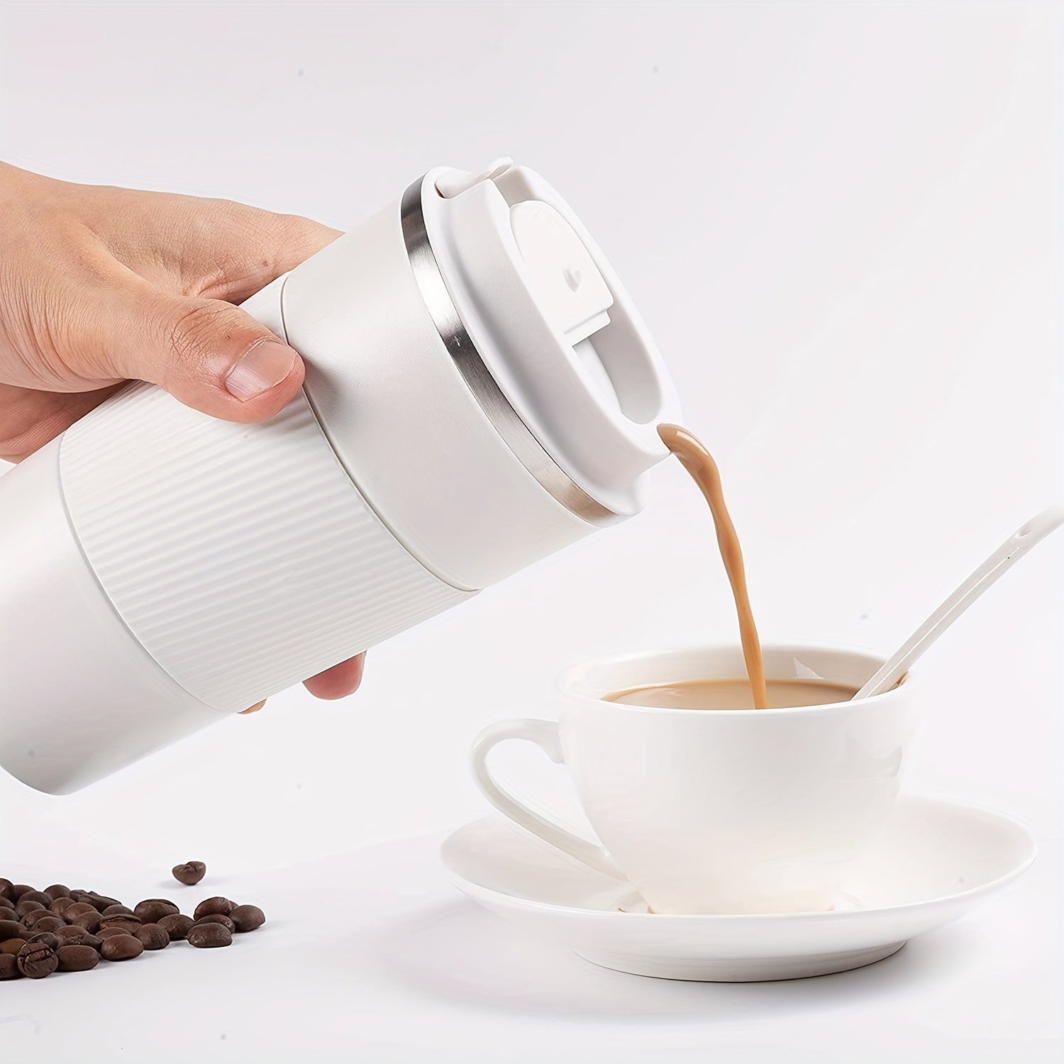 500ml 16.9oz Stainless Steel Travel Coffee Mug Leakproof Vacuum Water Cup