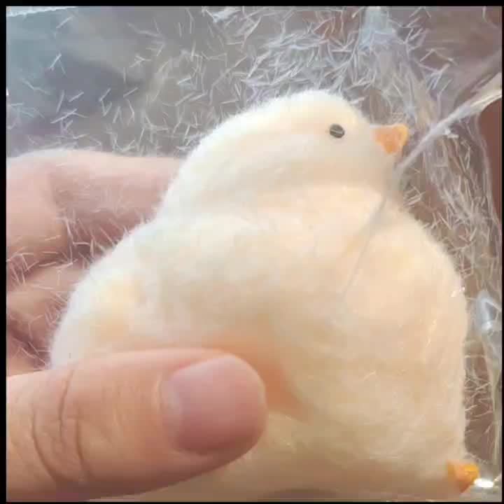 Soft Chickie Toy: Squeeze & Pinch Plush TPR Chickie - Yellow