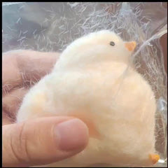 Soft Chickie Toy: Squeeze & Pinch Plush TPR Chickie - Yellow