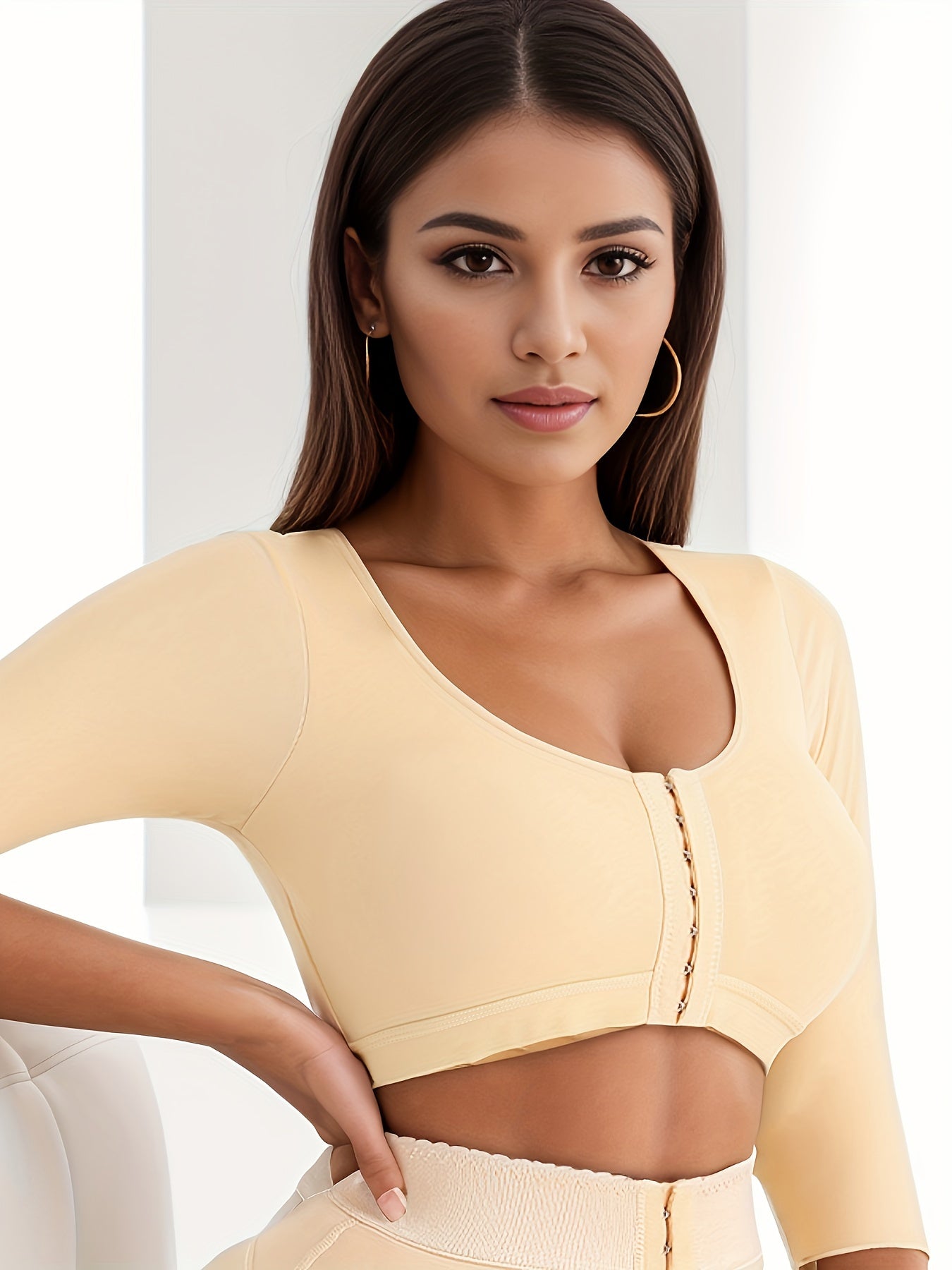  Sports Underwear Women's Front Closure Long Sleeve