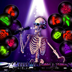 10pcs Halloween Fluorescent Balloon Pumpkin Bat Ghost Neon Latex Balloon