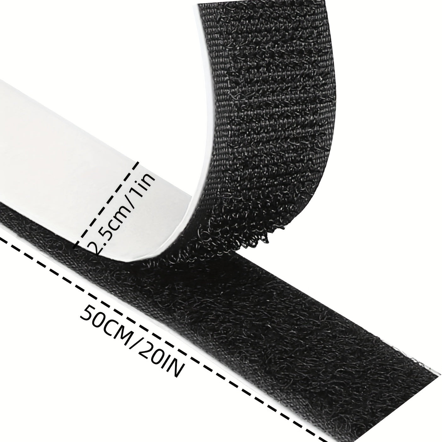 Hook & Loop Tape Roll - Self Adhesive Fastener - 2 54 cm x 50 cm