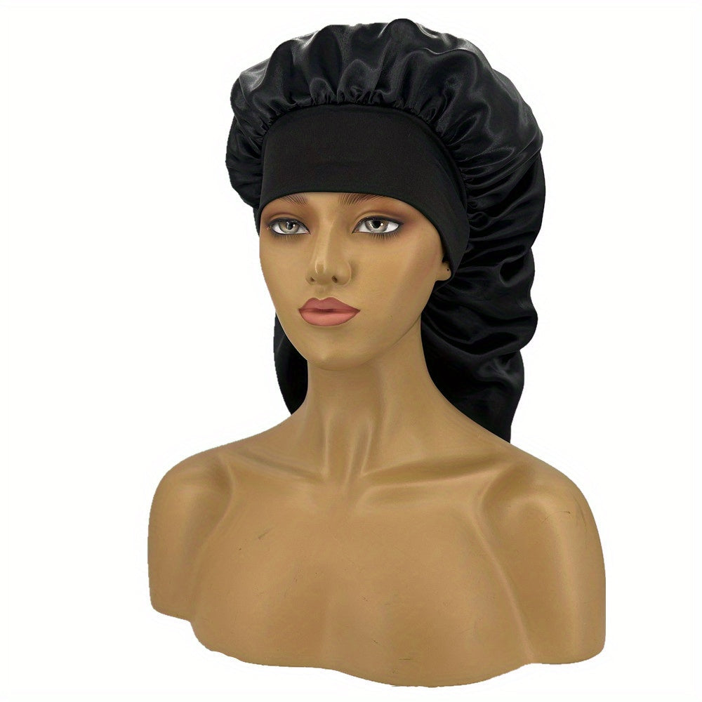 Silky Long Bonnet For Sleeping Solid Night Cap For Women