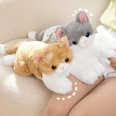 Realistic Plush Cat Stuffed Animal Soft Mixed Colors for Kids