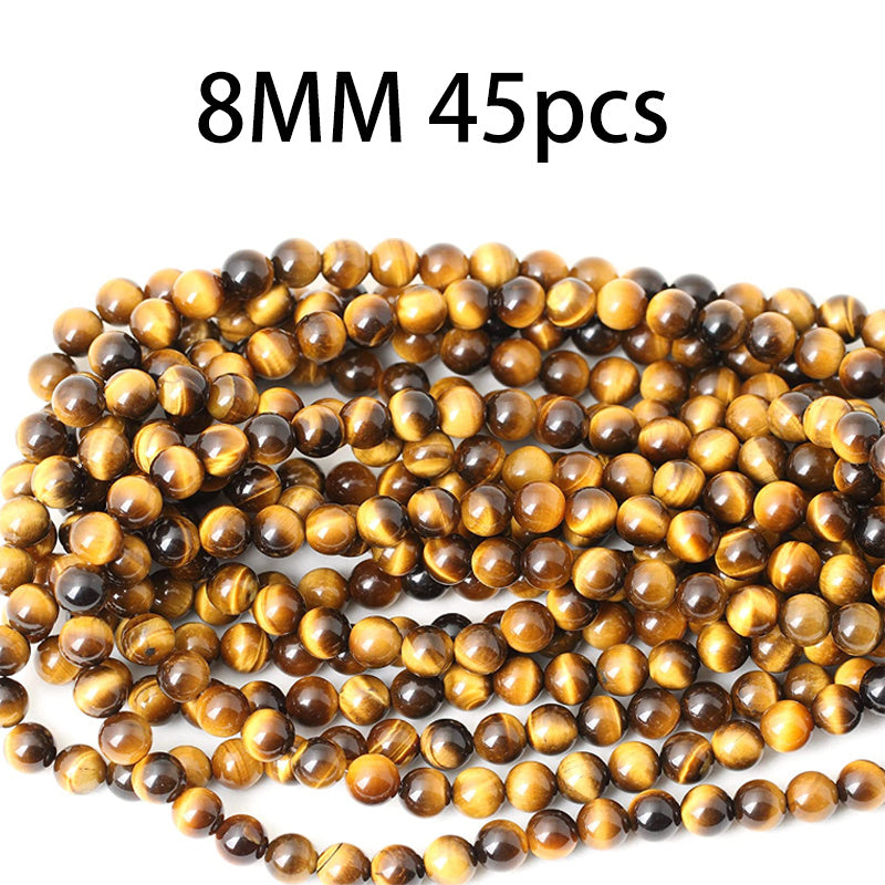 Natural Yellow Tiger's Eye Gemstone Round Beads for Jewelry Making DIY