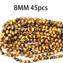 Natural Yellow Tiger's Eye Gemstone Round Beads for Jewelry Making DIY