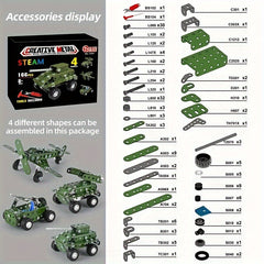 166pcs Military Series Model Building Blocks Educational Toys