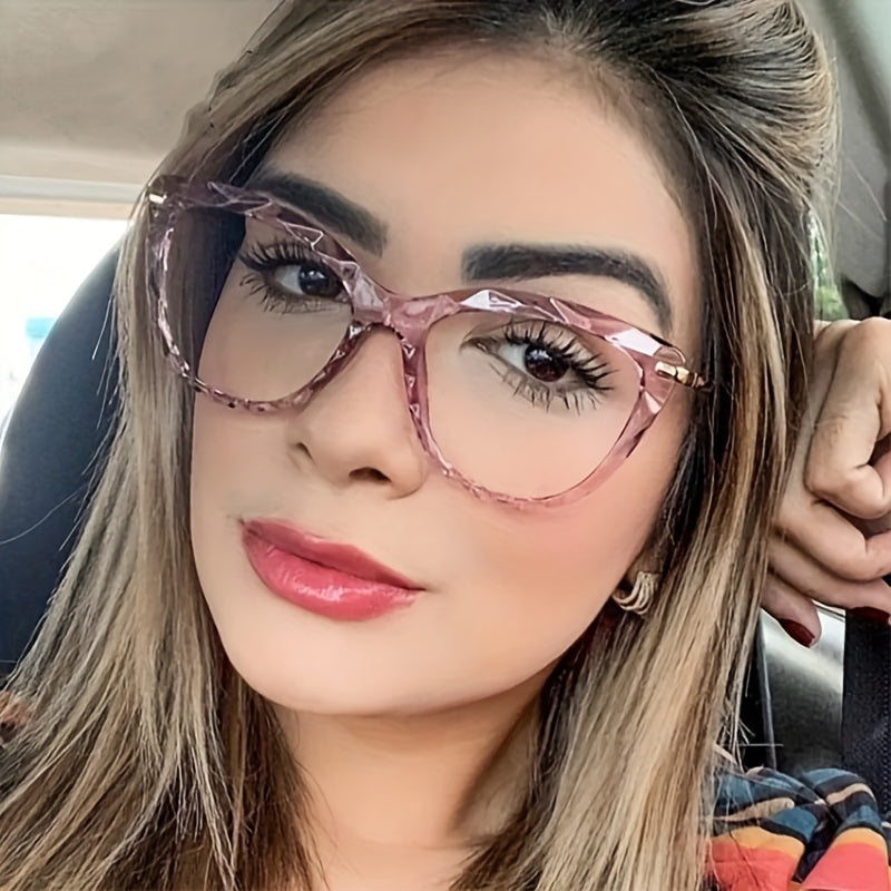 Square Cat Eye Glasses Jelly Frame Clear Lens Glasses