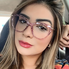 Square Cat Eye Glasses Jelly Frame Clear Lens Glasses