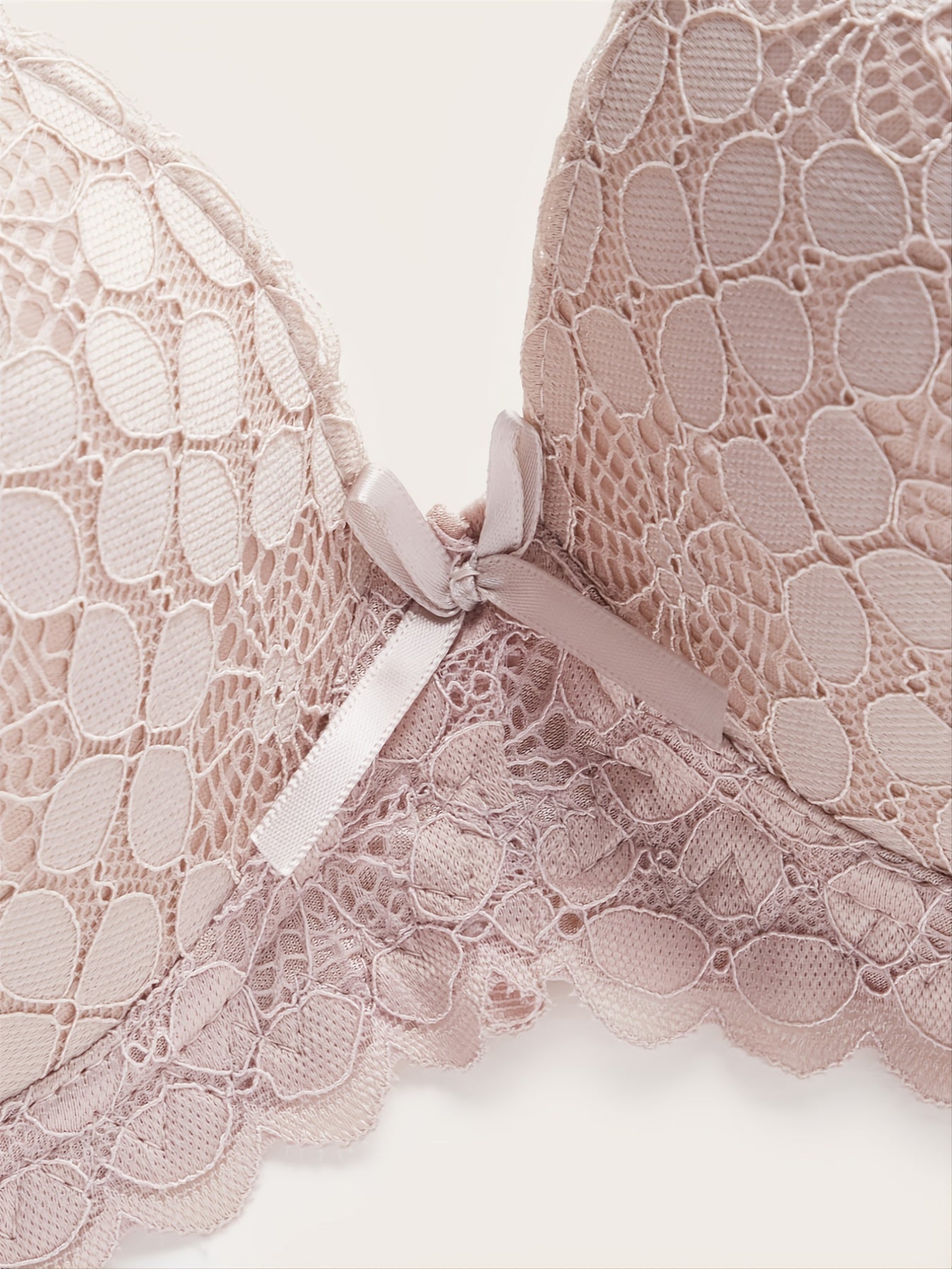  Lace Geometric Pattern Push Up Bra