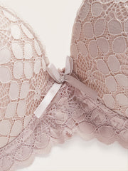  Lace Geometric Pattern Push Up Bra
