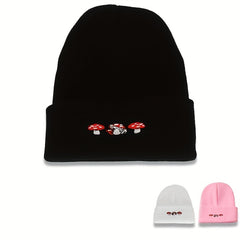 Mushroom Beanie Embroider Hat for Valentines