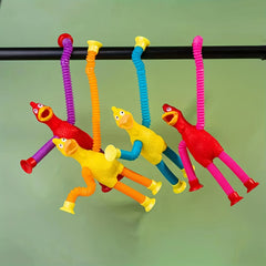 Bendable Screaming Chicken Tube Toy w/ Suction Cups