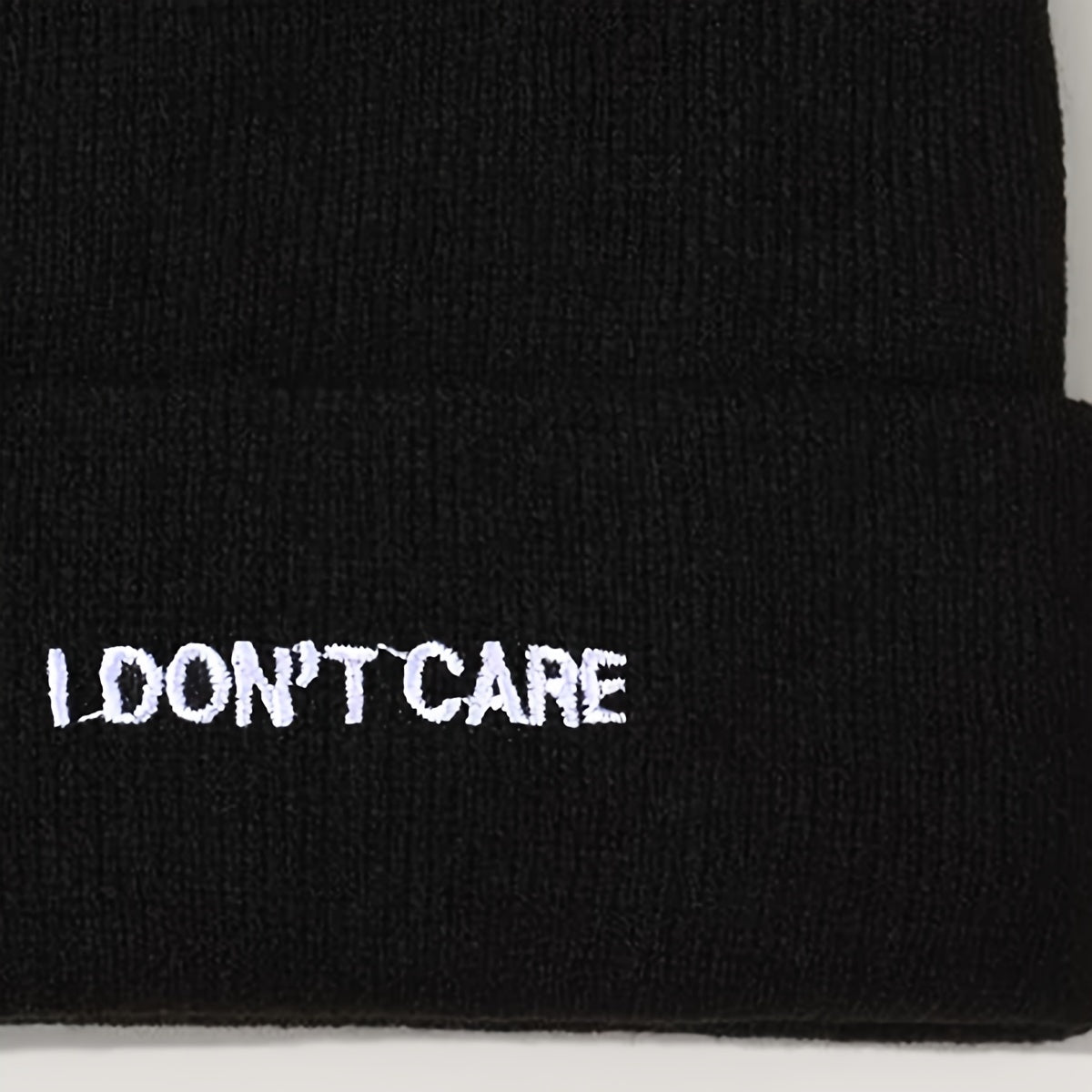 Embroidery I DON'T CARE Knit Hat Beanie Hat Cap