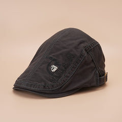 Solid Embroidery Beret Cap Lightweight Unisex Newsboy Hat