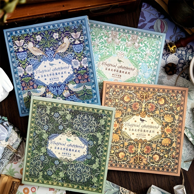 100 Sheets Vintage Floral Scrapbook Paper DIY Crafts Journals Decoupage