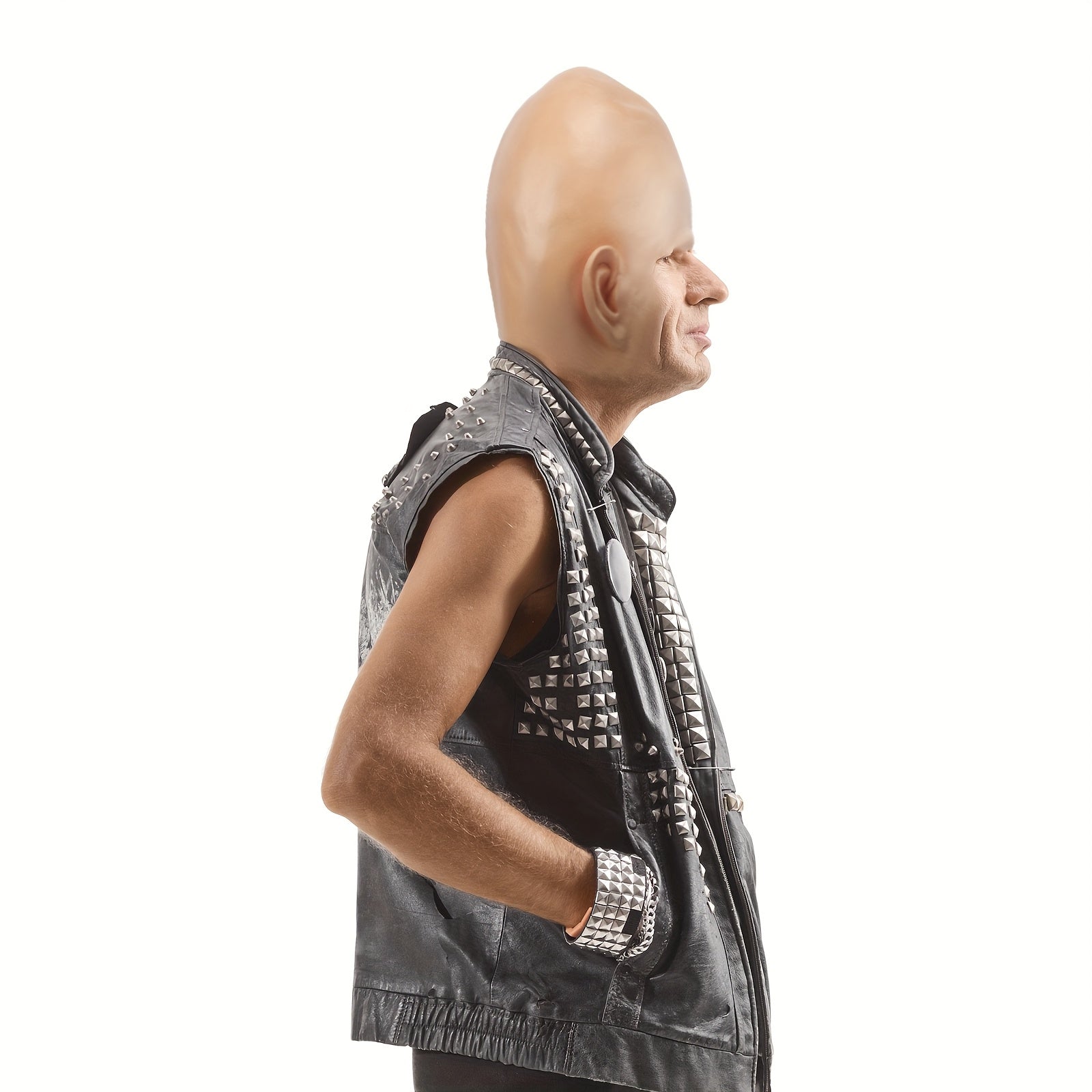 Realistic Conehead Alien Skull Prop Beige to Reddish Brown Gradient