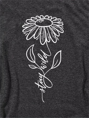 Flower & Stay Wild Print Tank Top Casual Top For Women