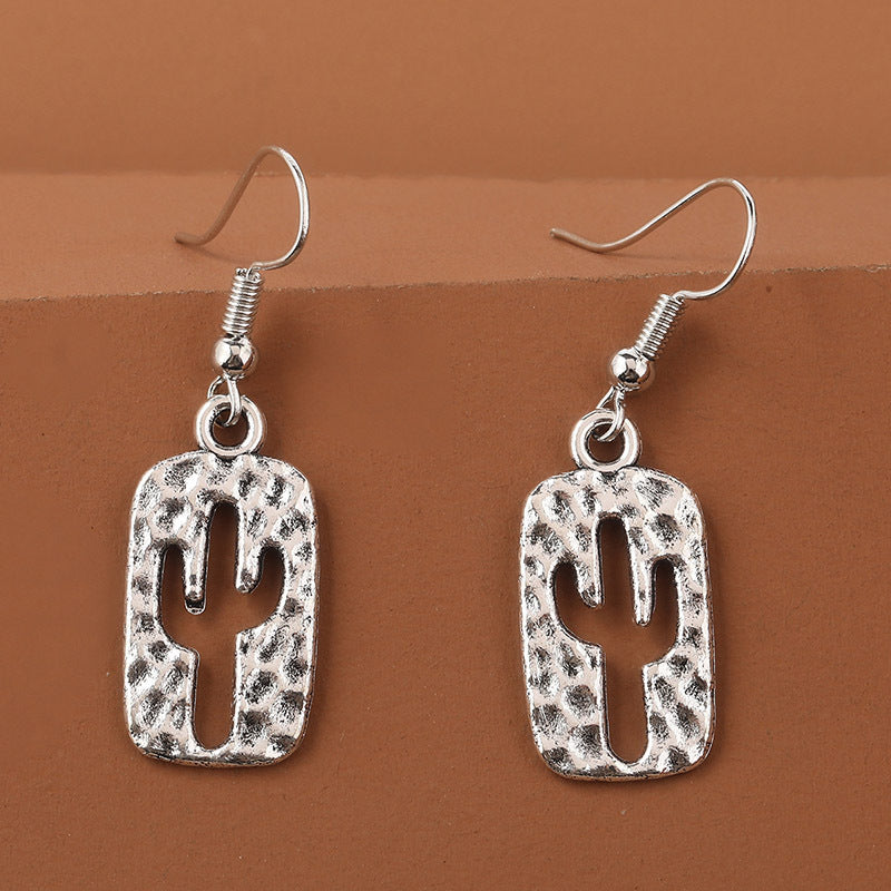 Hollow Cactus Drop Dangle Earrings For Women Girls Ear Jewelry