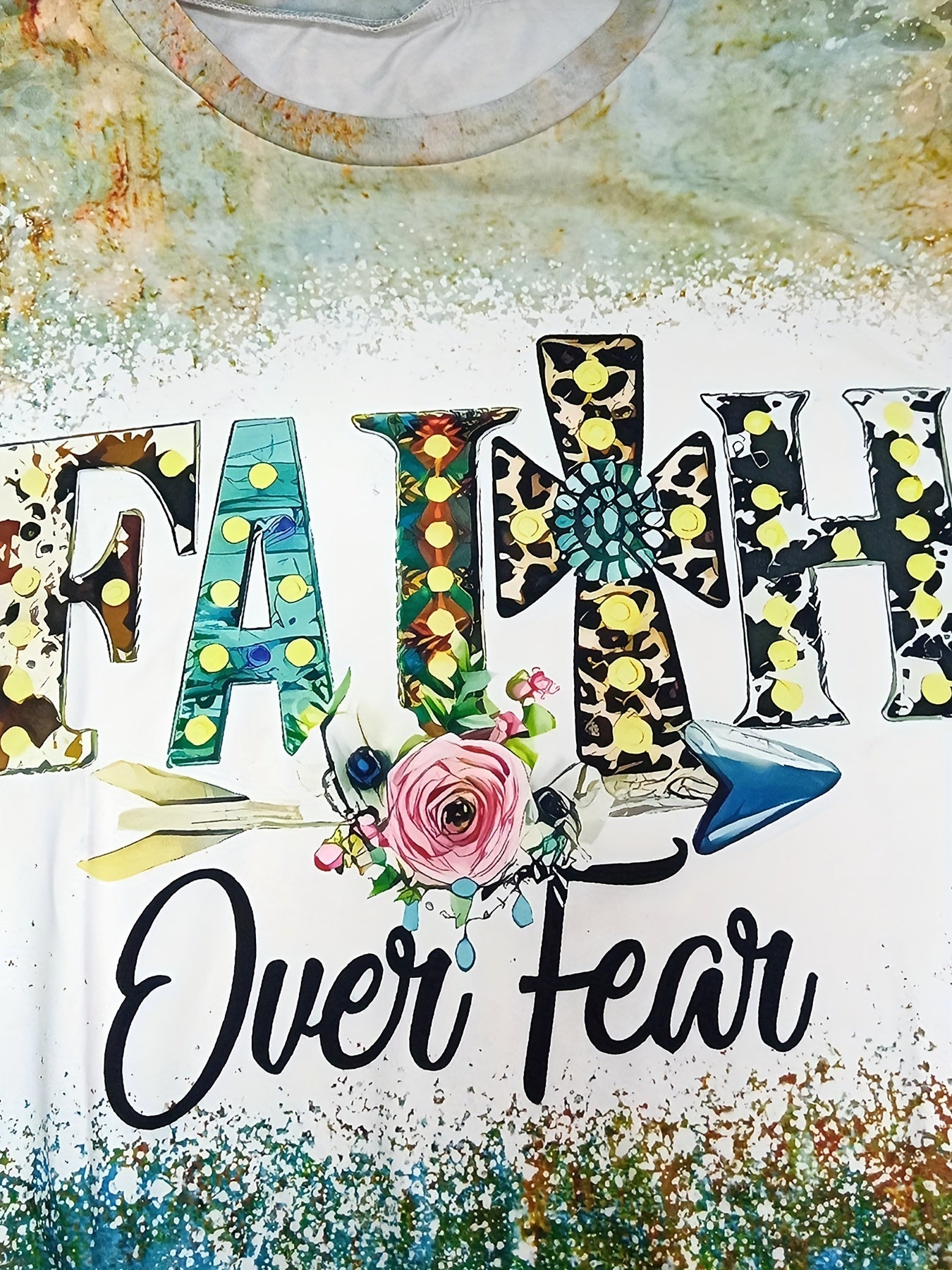  Art Letter Print Tee & Shorts Set