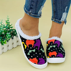 Women's Winter Warm Slip-on Sneakers Lightweight Comfortable Flat Shoes