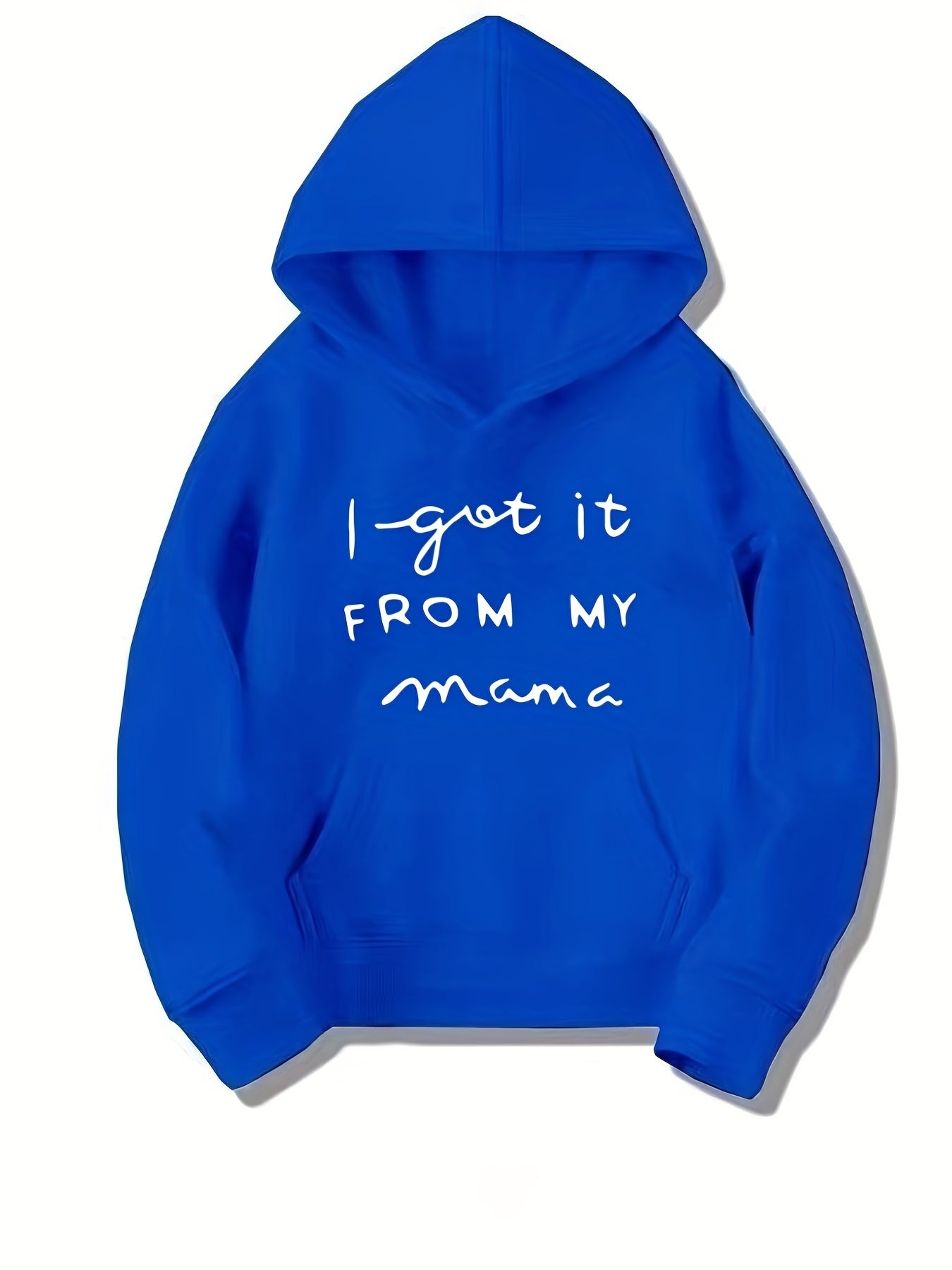 Girls' Mama Print Hooded Sweatshirt Top Youth Long Sleeve Hoodie