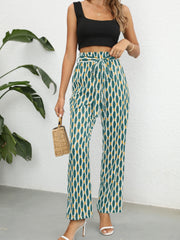 Wide Leg Pants Tie Front Casual Spring Summer Women's Clothing