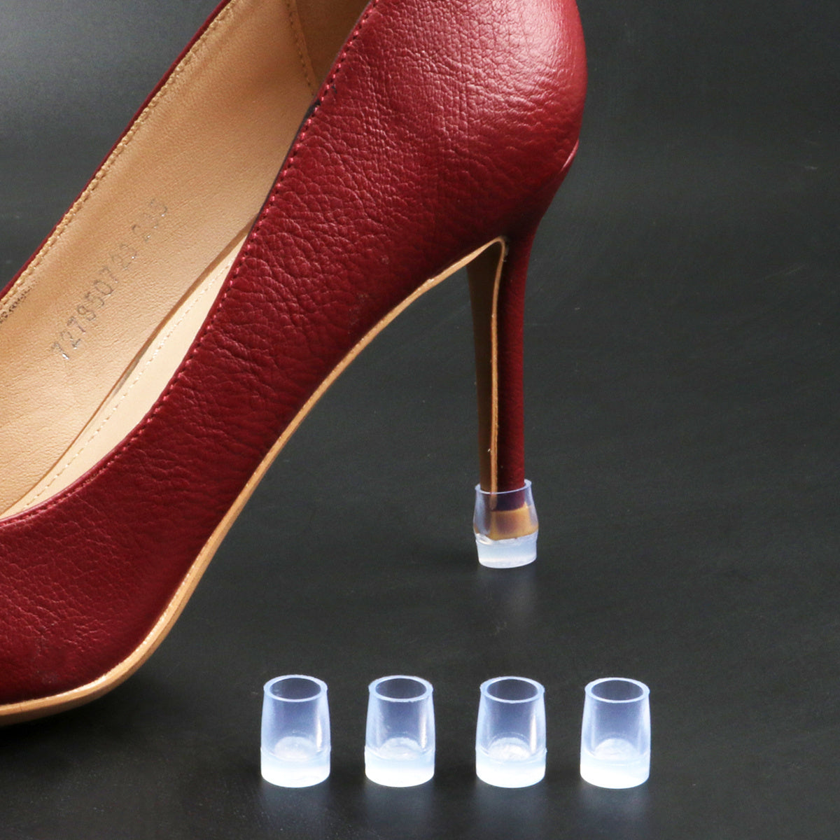 4pcs TPU High-heeled Shoes Heel Protective Cover Wear-resistant Heel Mute