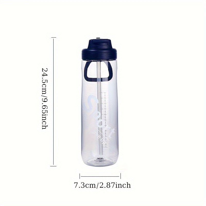750ml Clear Leakproof Straw Tumbler Flip Top Water Bottle
