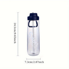 750ml Clear Leakproof Straw Tumbler Flip Top Water Bottle
