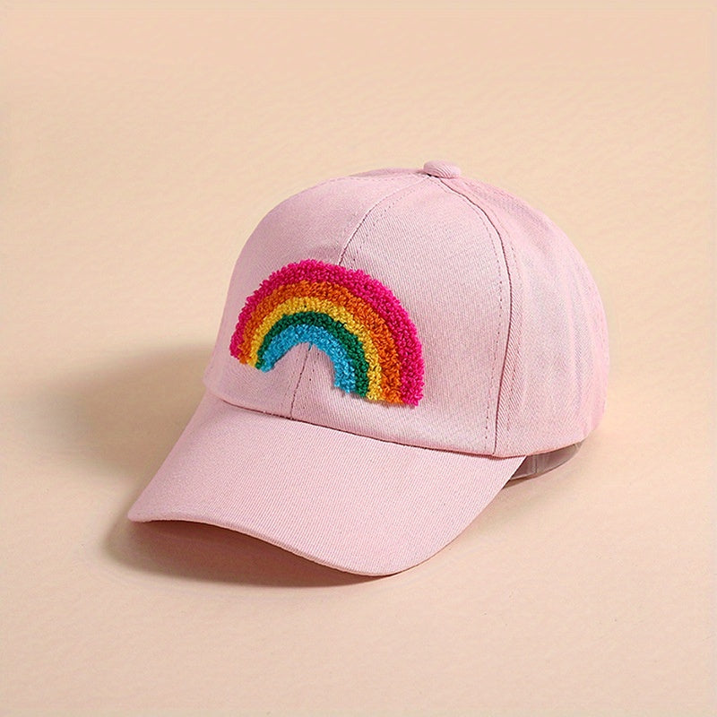 Rainbow Patch Casual Baseball Cap Solid Cartoon Couple Hat Adjustable
