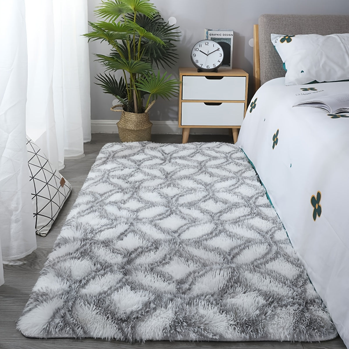 Plush Shag Area Rug Soft Indoor Moroccan Rugs for Bedroom Living Room