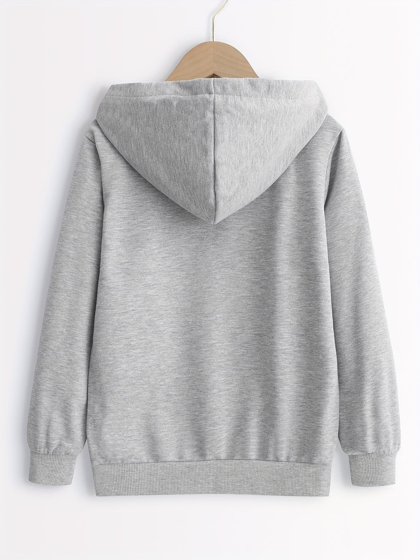 Girls Cartoon Print Hooded Sweatshirt Top with Pocket