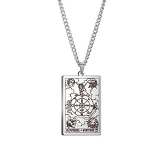 Vintage Tarot 20 Main Cards Steel Necklace Men's Stainless Steel