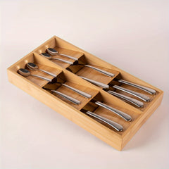 Bamboo Silverware Drawer Divider Organizer