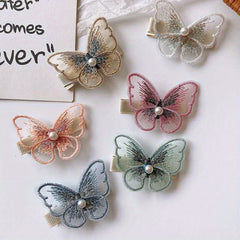 18pcs Embroidered Butterfly Hair Clips Lace Hair Clip for Women Girls