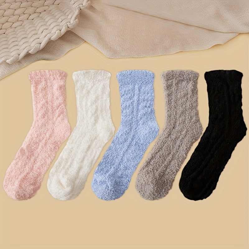 10 Pairs Fuzzy Mid Tube Socks Women's Stockings