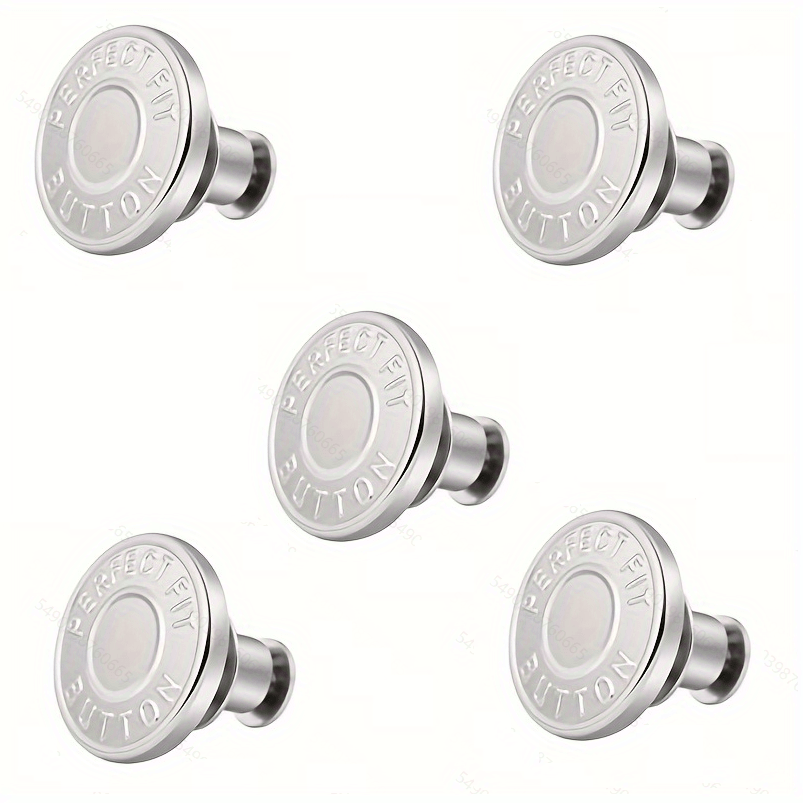 5Pcs Button Pins For Jeans Pant - Instant Replacement Button Pi