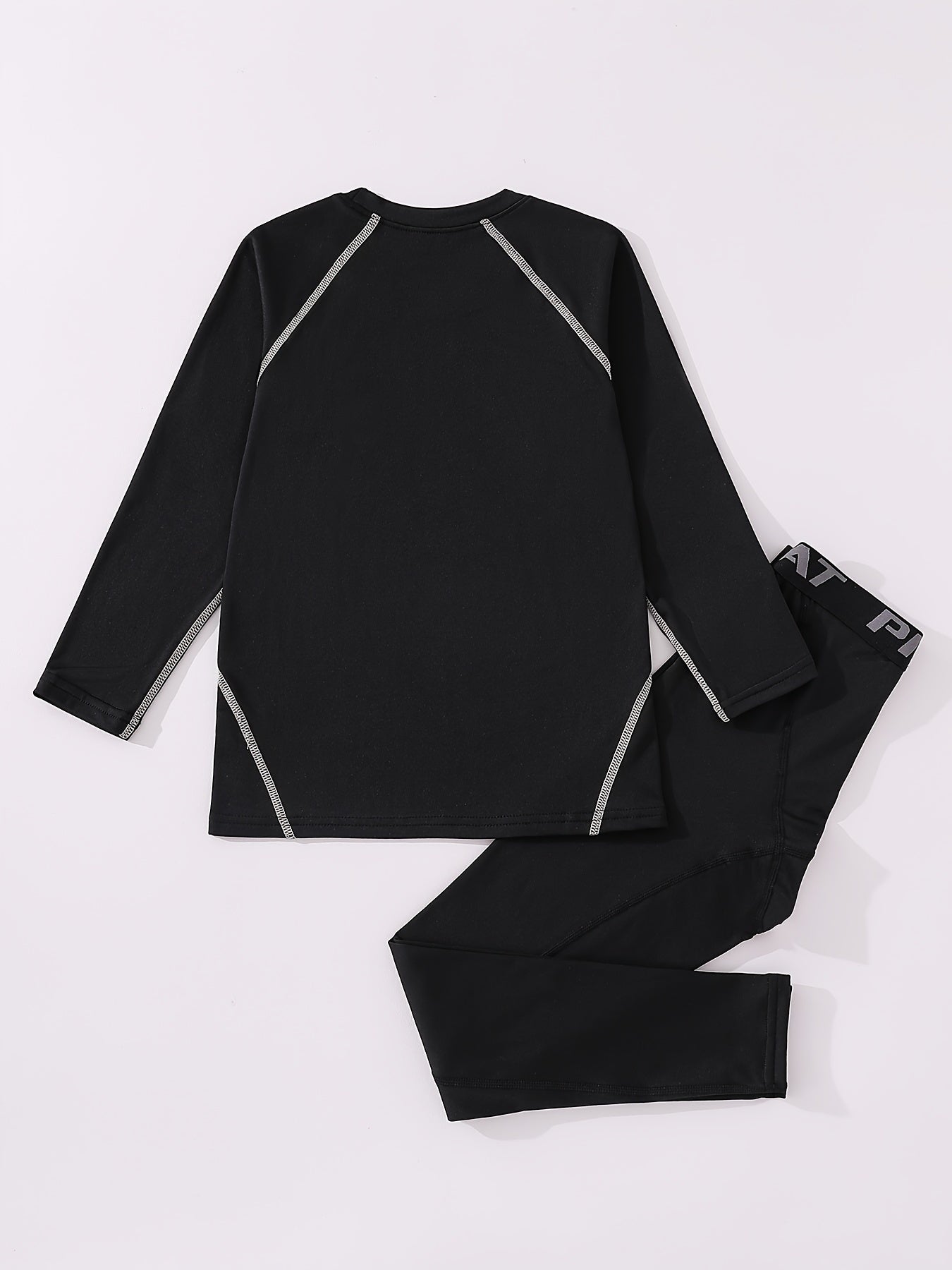 2pcs Kids Compression Fleece Sets Cartoon Pullover & Pants