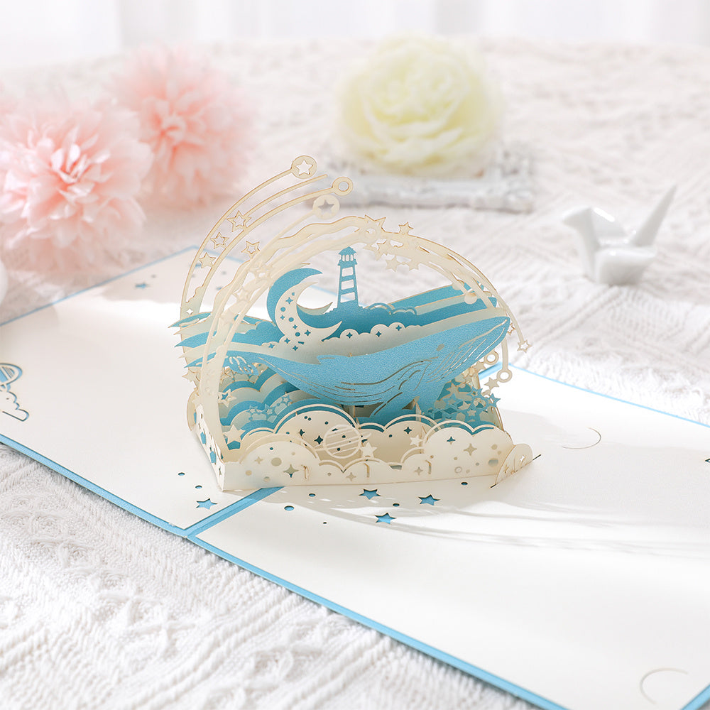 3D Pop Up Happy Whale Greeting Card - Perfect for Any Occasion