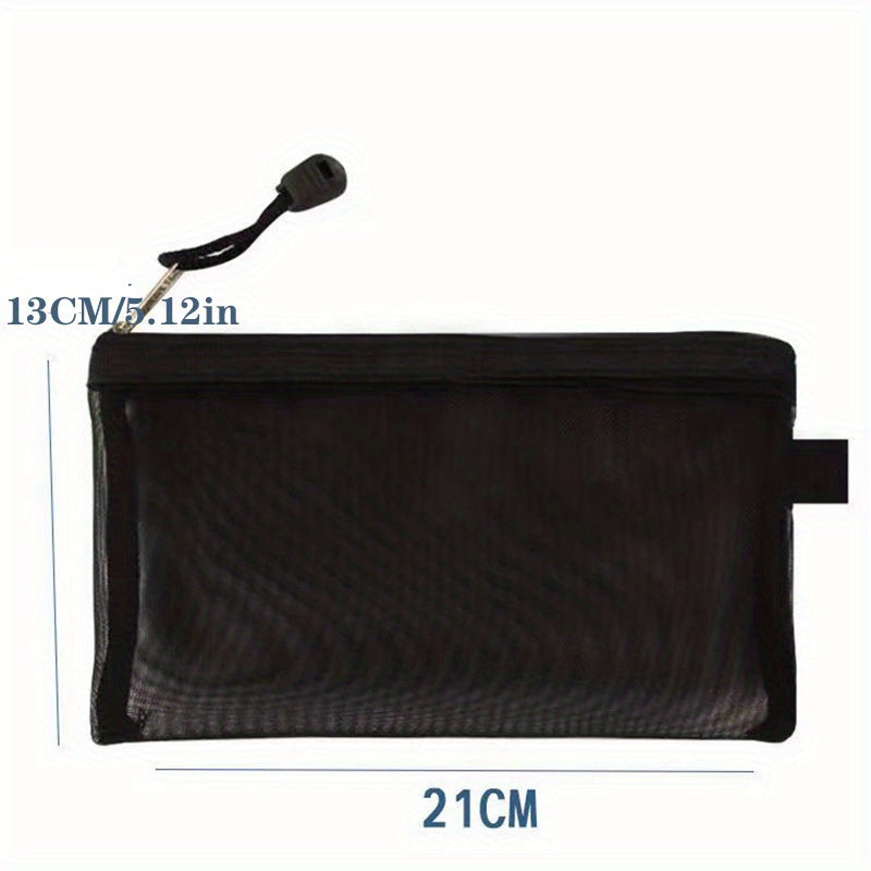 1pc Transparent Mesh Pen Bag Large Capacity Pencil Bag
