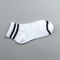 5 10 Pairs Stripe Print Socks Breathable Women's Short Stockings