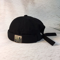 Retro Cotton Brimless Hat With Adjustable Cuff