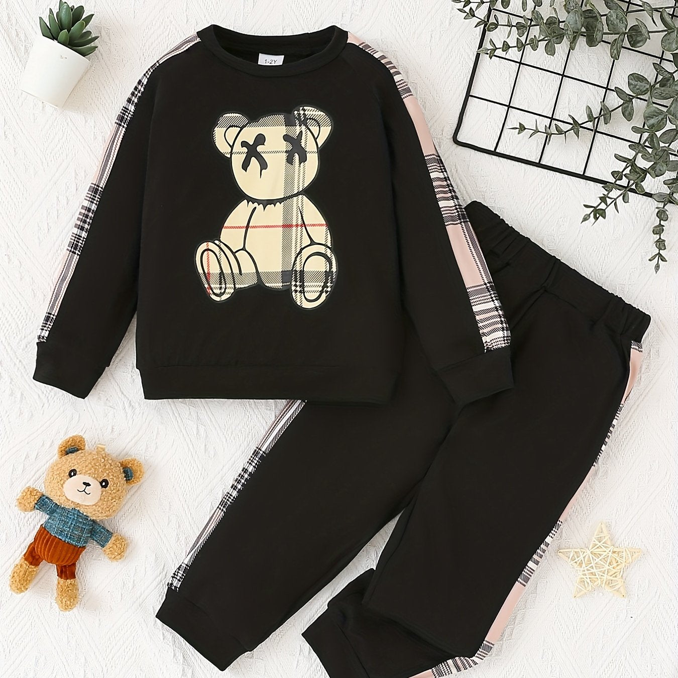 Baby Boy's Cartoon Outfit Long Sleeve Top & Pants Set