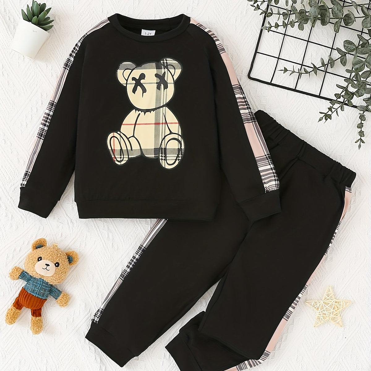 Baby Boy's Cartoon Outfit Long Sleeve Top & Pants Set
