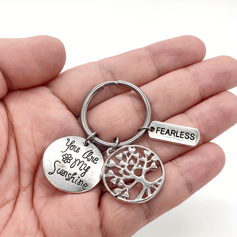 Tree Of Life You Are My Sunshine Keychain for Men
